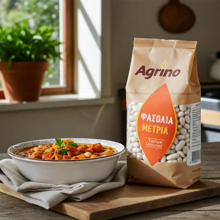 AGRINO Bohnen weiß medium 500 g – ideal für Eintöpfe, Suppen und mediterrane Rezepte.