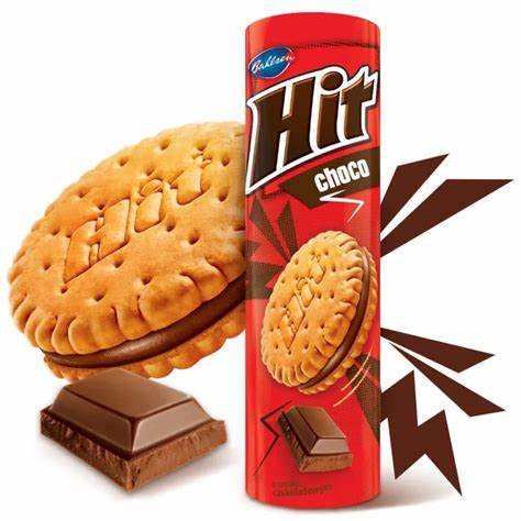 Hit Cookies Choco (220g) – knusprige Doppelkekse mit leckerer Schokoladencreme-Füllung, angeboten von der GEtca GmbH. Perfekt für alle, die klassische Kekse mit schokoladigem Genuss lieben.
