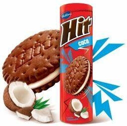 Hit Cookies Coconut 220g sind köstliche Schokoladenkekse mit einer unwiderstehlichen Kokoscreme-Füllung. Perfekt für alle, die den exotischen Geschmack von Kokos genießen möchten! Das Produkt wird von der GEtca GmbH angeboten.