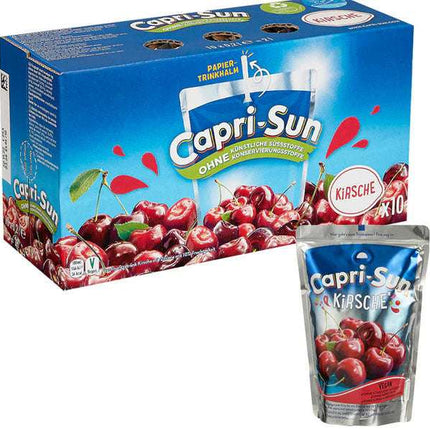 10er-Pack Capri-Sun Kirsche Trinkpackungen (200 ml) – Fruchtiger Kirschgeschmack in praktischen Trinkbeuteln. Perfekt für unterwegs und kleine Erfrischungspausen. Angebot von GEtca GmbH.