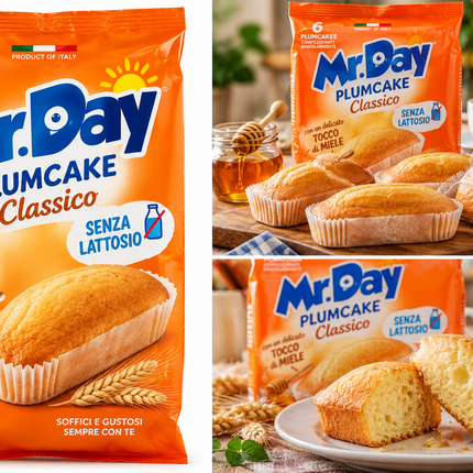 Mr. Day Plumcake Classico 190 g – italienische Kuchen-Snacks in Originalverpackung