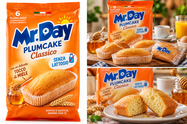 Mr. Day Plumcake Classico 190 g – italienische Kuchen-Snacks in Originalverpackung