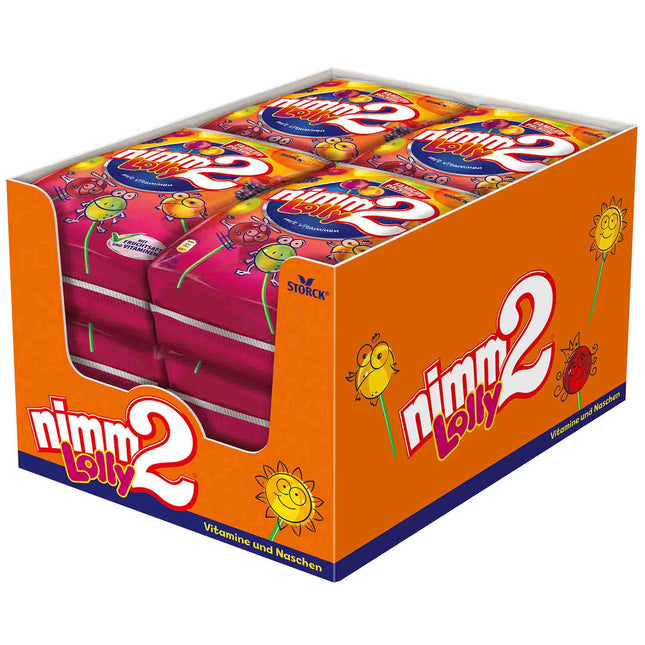 20er-Pack Nimm2 Lolly (200 g) – Fruchtige Lutscher mit köstlichem Geschmack und einer leckeren Füllung. Perfekt für eine süße und vitaminreiche Nascherei. Angebot von GEtca GmbH.