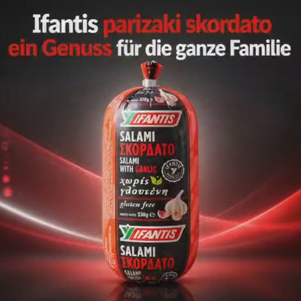 Ifantis Parizaki Knoblauch 330g – Griechische Wurstspezialität mit aromatischer Knoblauchnote
