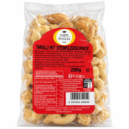 Terre di Puglia Taralli mit Steinpilzgeschmack, 200-g-Packun