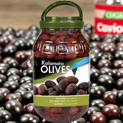Zanae Kalamata-Oliven Jumbo schwarz 2kg Fass – Griechische Oliven in Salzlake