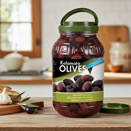 Zanae schwarze Kalamata-Oliven 2kg Fass – Ideal für Meze-Platten und mediterrane Küche